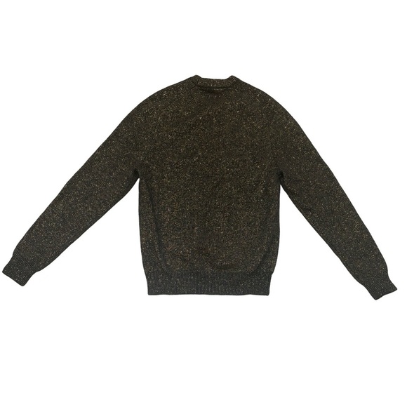 Marc Jacobs Metallic Wool Crewneck Sweater Black Gold Holiday Knit | Size Small - Picture 4 of 5